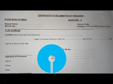 How To Fill SBI Life Certificate Form For Pensioners In 2024 YouTube