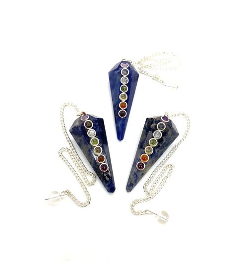 Sodalite 6 Facet 7 Chakra Gemstone Pendulum Healing Dowsing Energy