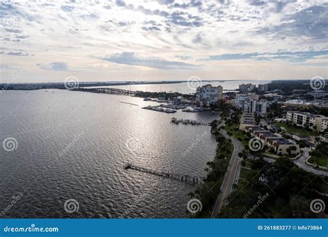 Historic Cocoa Village Florida Aerial Drone View Stock Image - Image of facade, ocean: 261883277