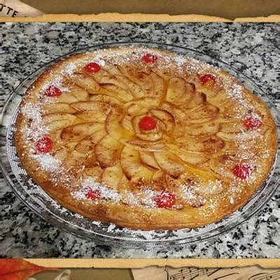 Tarta de manzana con crema flanín y hojaldre Receta de Hortensia