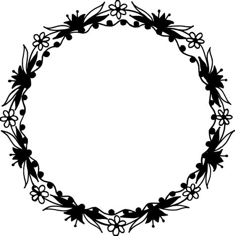 10 Circle Floral Frame Vector Png Transparent Svg