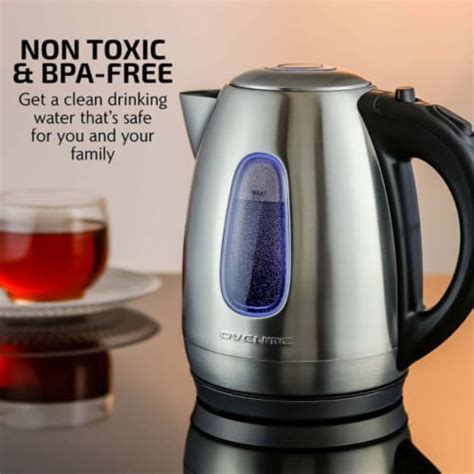 Ovente L Lighted Bpa Free Stainless Steel Cordless Electric Kettle