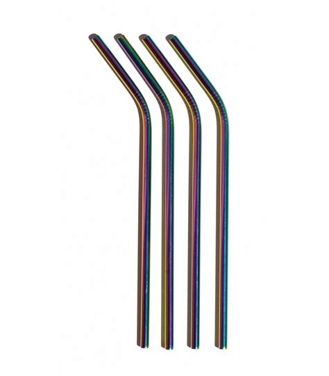 Bent Rainbow Stainless Steel Straws Set Buy On Takaterra