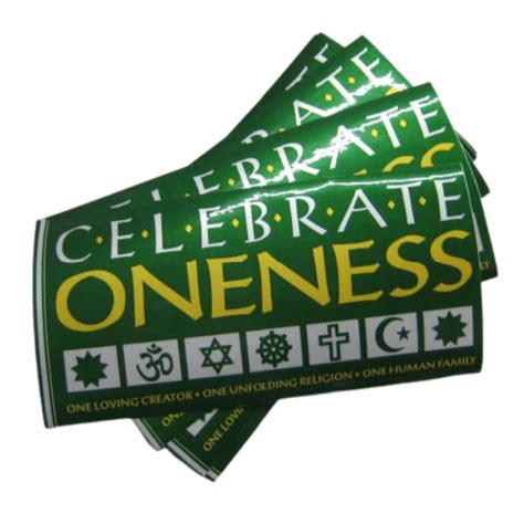 Celebrate Oneness Removable Bumper Sticker Interfaith Resources