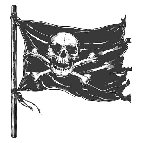 Premium Vector Silhouette Pirate Flag With A Skull And Crossbones