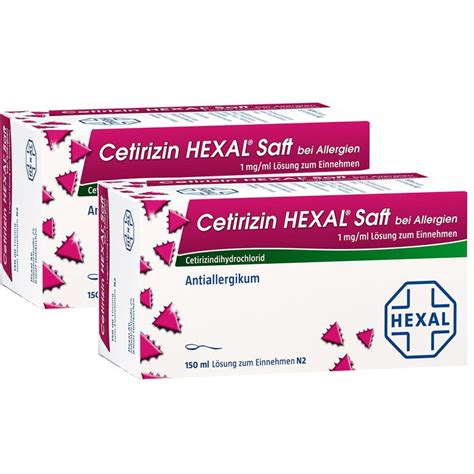 Cetirizin HEXAL Saft Bei Allergien 1 Mg Ml 2x150 Ml Shop Apotheke