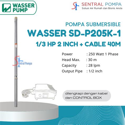 Jual Wasser Sd P K Submersible Deep Well Pump With Cable M Pompa