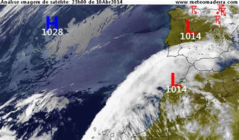 Cartas Sinópticas para Portugal Análise imagem de satélite 23h00 10