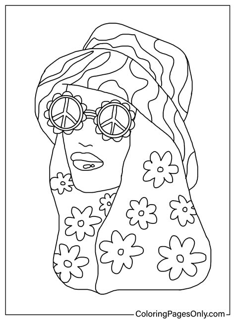 45 Hippie Coloring Pages