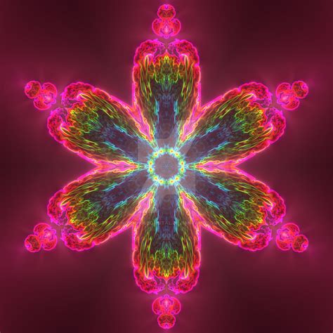 Psychedelic Kaleidoscope Pink Yellow And Purple By Wormholeorbital On