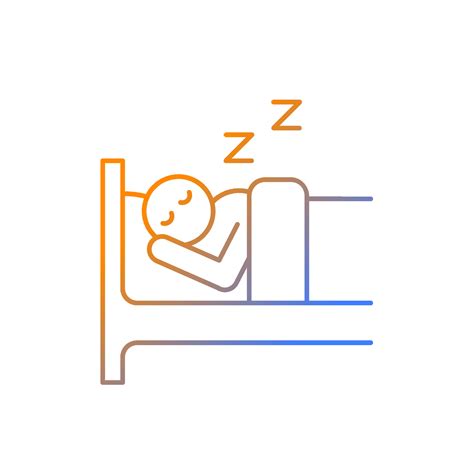 Sleep Gradient Linear Vector Icon Person Sleeping Soundly In Bed Day