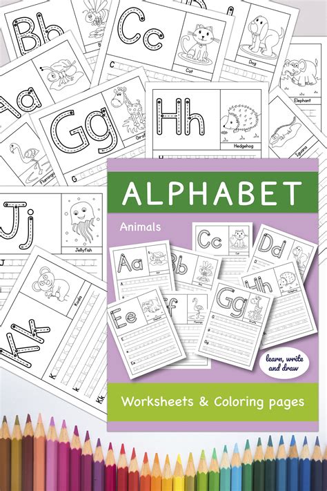 Animals Alphabet A to Z Worksheets & Coloring (1433352)