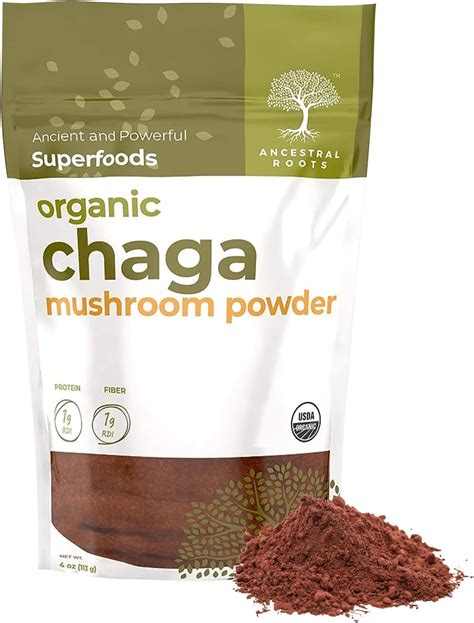 Amazon Ancestral Roots Organic Chaga Mushroom Powder 4 Oz USDA