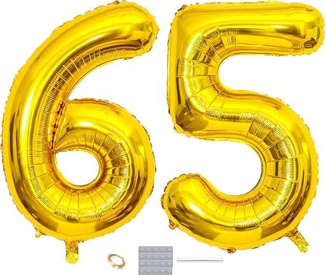 Amazon.com: DUXUANT Gold 65 Number Balloons 40 inch Jumbo Foil Balloons Prom Balloon for man ...