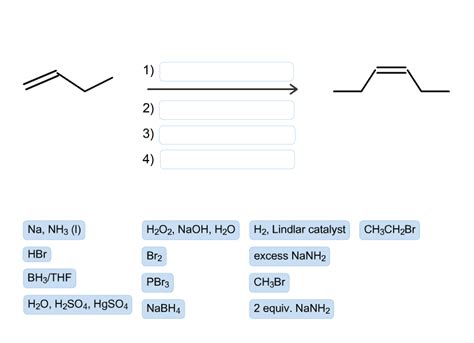 Solved Na NH3 L H202 Na OH H2O H2 Lindlar Catalyst Chegg