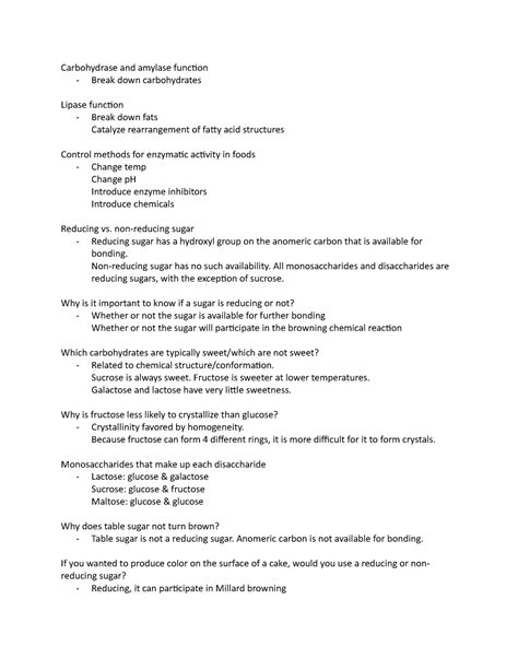 Carbohydrase and amylase function - non-reducing sugar - Reducing sugar ...