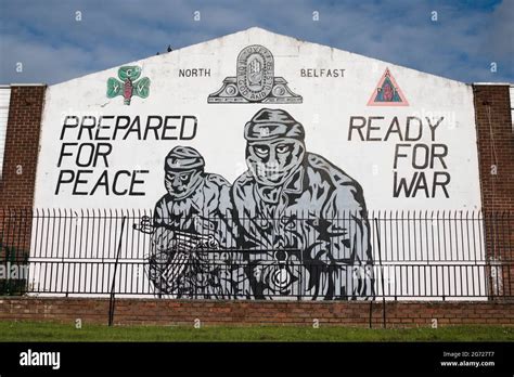 Mural "Prepared for peace ready for war" , Shore Road, Belfast