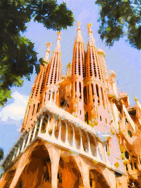 Basilica De La Sagrada Familia Painting By Andrea Mazzocchetti