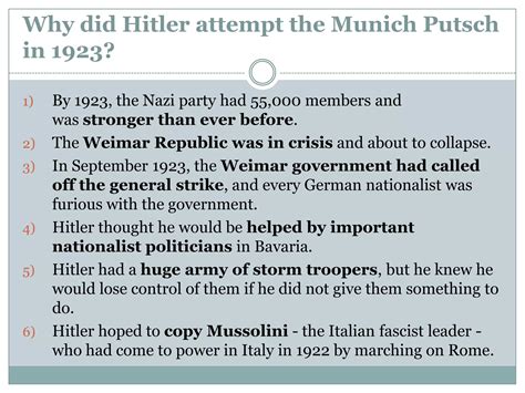 History - the munich putsch of 1923 (from bbc history) | PPT