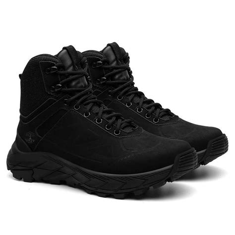 Bota Cano Alto Masculina Preta - Bota Masculina Adventure Couro Cano Alto Resistente Venetto - Preto ...