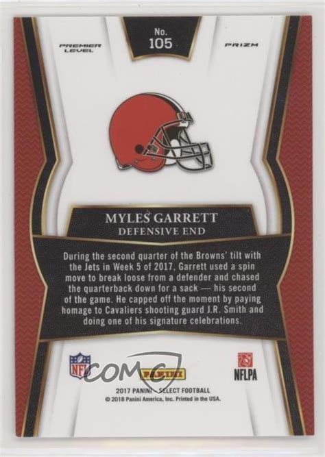 2017 Panini Select Premier Level Silver Prizm 105 Myles Garrett RC