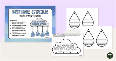 Water Cycle Mobile Writing Template Teach Starter