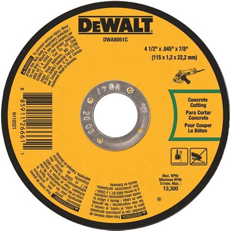 Dewalt Dwa C Cutting Wheel In Dia In Thick In