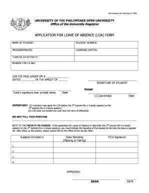 29 Printable Application For Leave Of Absence Forms And Templates