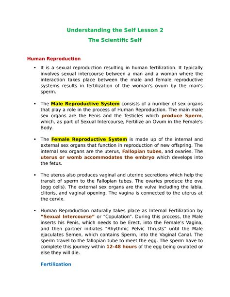 Understanding The Self Lesson 2 Studocu