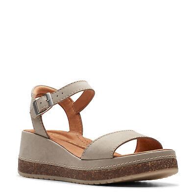 Women S Clarks Kassanda Lily Sandal 26177297 Stone Nubuck Nubuck EBay