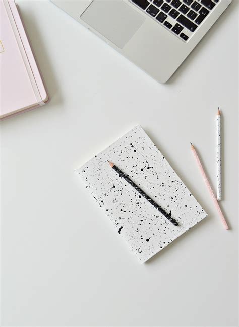 Diy Paint Splatter Notebook Covers And Pencils Diy Home Decor Your