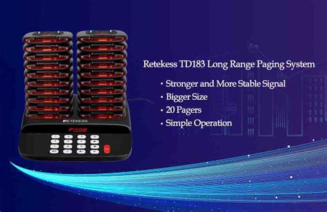 Good Features Of Retekess Td Long Range Pging System