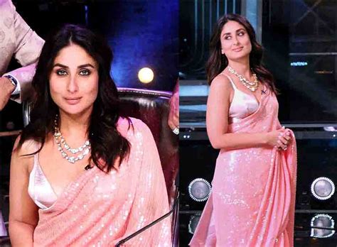 Kareena Kapoor Hot In Pink Saree Filmy