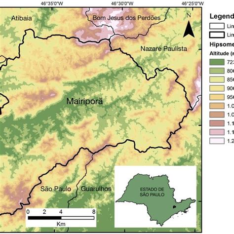 Mapa De Localiza O Do Munic Pio De Mairipor Hipsometria