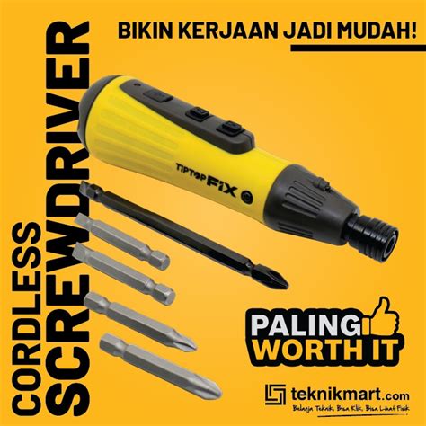 Jual Tip Top Fix 4 2 Volt Cordless Screwdiver Obeng Baterai Shopee