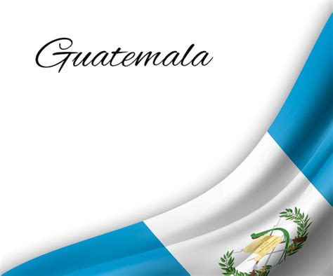 Ondeando La Bandera De Guatemala Sobre Fondo Blanco Vector Premium