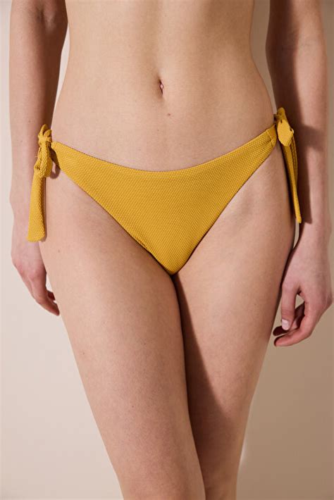 Amar Brazilian Dokulu Sarı Bikini Altı PL90GES124IY YL82 HARDAL Penti