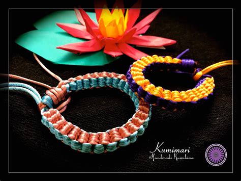 Kumimari Pulsera Cuadrada De Kumihimo De 2 Y 4 Colores