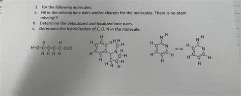 Solved 1. For the following molecules: a. Fill in the | Chegg.com