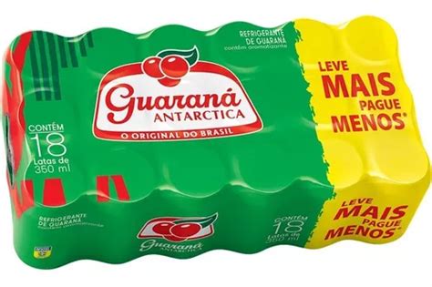 Pack 18 Refrigerante Antarctica Guaraná Lata 350ml Mercadolivre