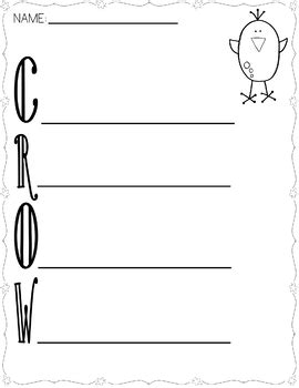 Crow Acrostic Poem by Angie's Creative Corner | TPT