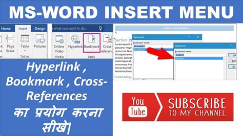 How To Insert Hyperlink Bookmarks Cross References In MS Word How