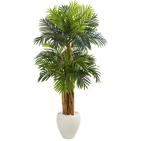 Nearly Natural Indoor Ft Triple Areca Palm Artificial Tree In