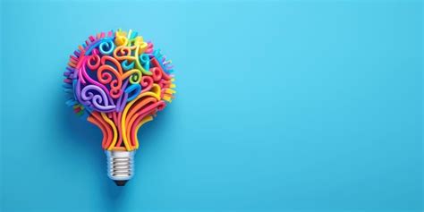 Premium AI Image | Lightbulb as brain shape blue background creative ideas and brainstorming ...