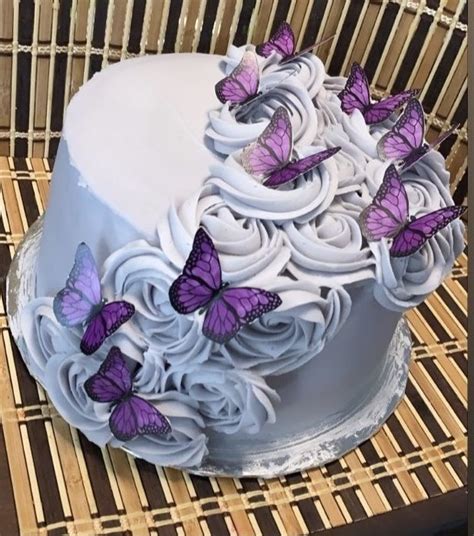 Purple Butterfly Cake Pretty Birthday Cakes Butterfly Cakes