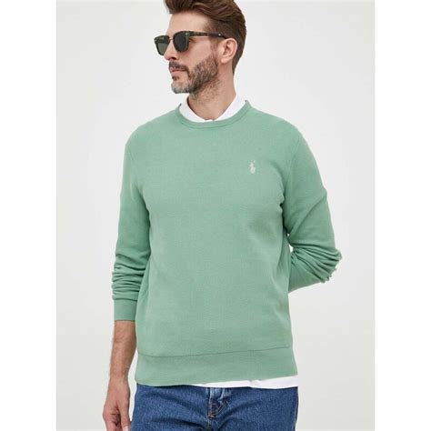 Памучен пуловер Polo Ralph Lauren в зелено от лека материя - GLAMI.bg