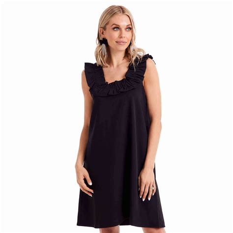 Larkin Black Ruffle Dress Mud Pie