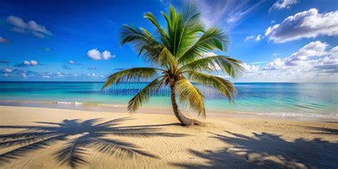 Palm Tree Shadow on Tropical Beach, Palm Tree Shadow, Tropical Beach ...