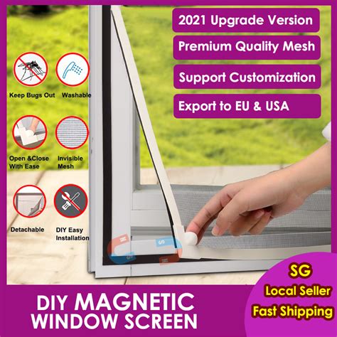 Art Living SG 2021 DIY Magnetic Mosquito Screen Kit Window Screen Mesh