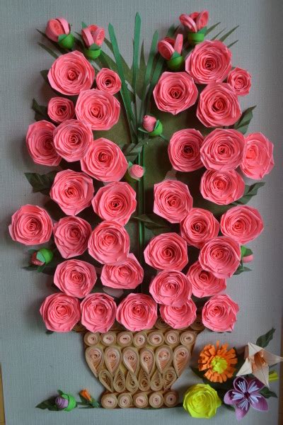 Paper Quilling Rose Wall Art Crafts And Arts Ideas